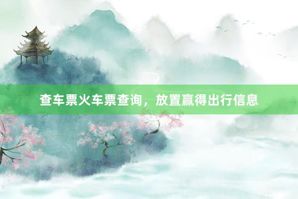 查车票火车票查询，放置赢得出行信息